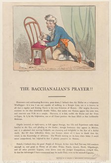The Bacchanalian's Prayer!!, June 4, 1801., June 4, 1801. Creator: Thomas Rowlandson.