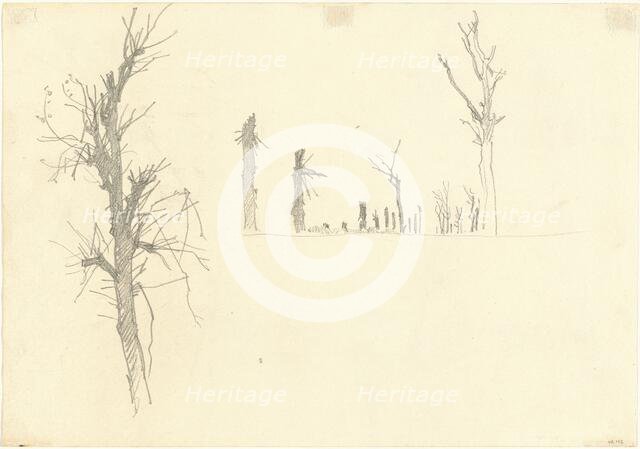 Devastated Trees [verso], 1918. Creator: John Singer Sargent.