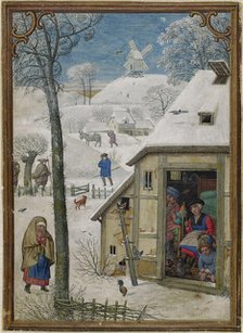 The Hours of Hennessy (Hours of Notre-Dame). Labors of the Months: January, c1530. Creator: Bening, Simon, (Workshop) (ca 1483-1561).