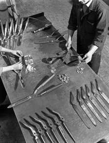 Assembling garden shears, Sheffield, South Yorkshire, 1965. Artist: Michael Walters