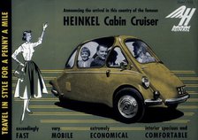 Poster advertising a Heinkel Cabin Cruiser, 1956. Artist: Unknown