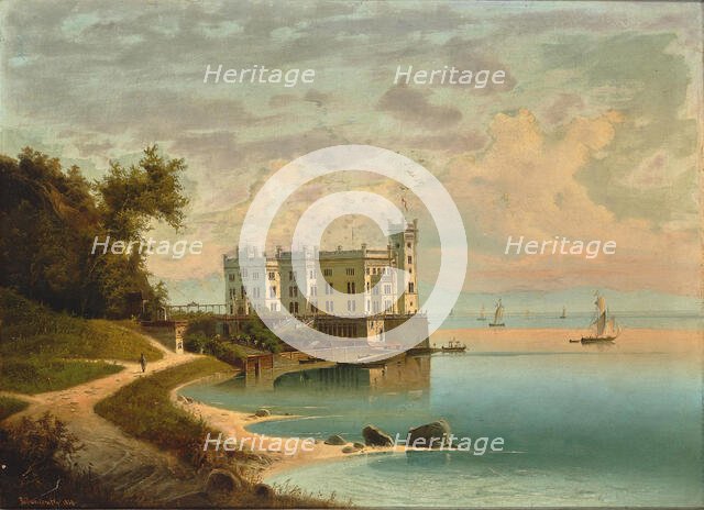 Miramare Castle at Trieste, 1868. Creator: Jankowski, Johann Wilhelm (1825-1870).