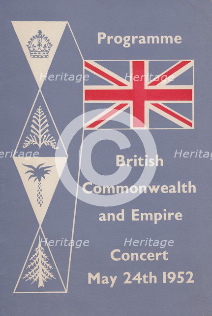 Programme for the British Commonwealth and Empire Concert, May 24th 1952. Creator: Shirley Markham.