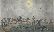 November - (Old Style) - Hover thro' the fog & filthy air, pub. 1835 (hand coloured engraving)