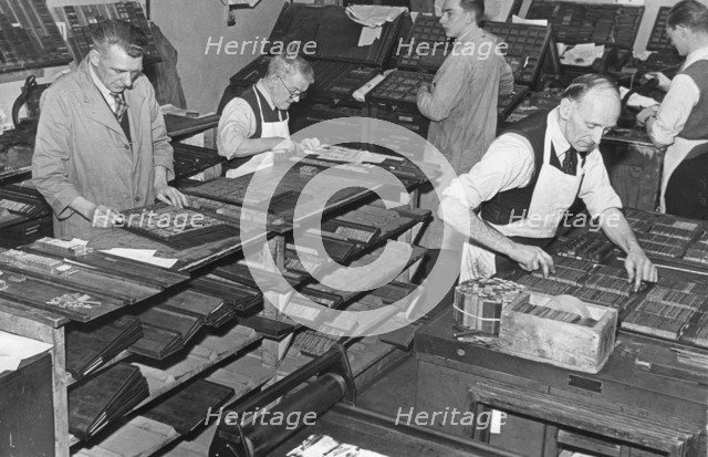 Printing room at the Jewish Chronicle, London, c1951. Artist: EH Emanuel