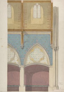 Elevation of Nave, Chapelle des Catéchismes, Ste Clothilde, Paris, second half 19th century. Creators: Jules-Edmond-Charles Lachaise, Eugène-Pierre Gourdet.