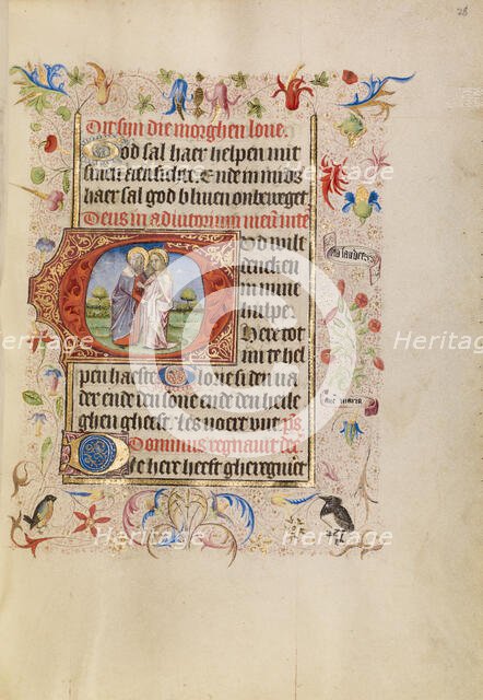 Initial G: The Visitation; Book of Hours, after 1460. Creator: Unknown.