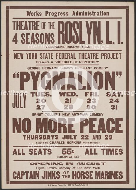 Pygmalion, Roslyn, NY, 1937. Creator: Unknown.