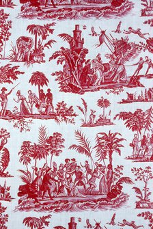 'Paul and Virginie' Furnishing Fabric, Nantes, c. 1795. Creator: Petitpierre et Cie.