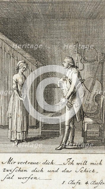 Plate 2 for Schiller's 'Intrigue and Love', 1785. Creator: Daniel Nikolaus Chodowiecki.