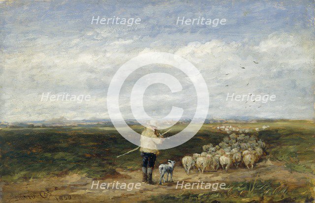 'The shepherd:Return of the flock', 1850. Artist: David Cox the elder.