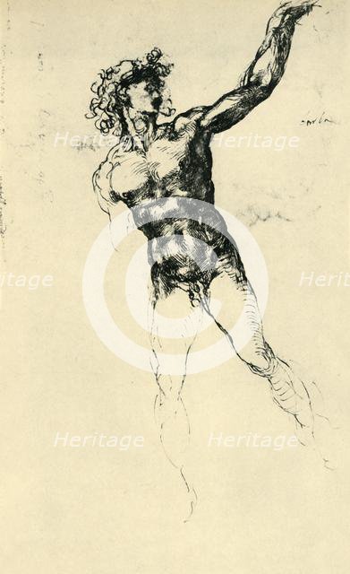 Male nude, 1503-1504, (1943). Creator: Michelangelo Buonarroti.