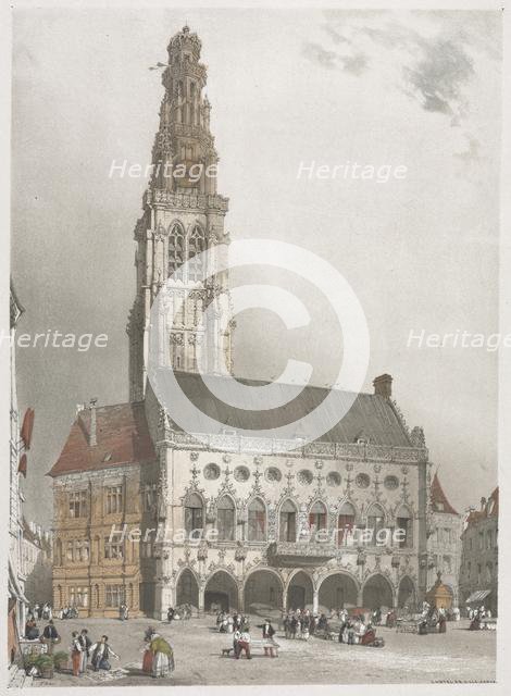 Picturesque Architecture in Paris, Ghent, Antwerp, Rouen: LHôtel de Ville, Arras, France, 1839. Creator: Thomas Shotter Boys (British, 1803-1874).