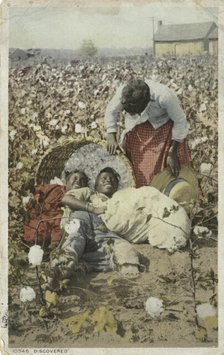 Discovered, In the Land of King Cotton (Cotton Field), ca.1898 - 1931. Creator: Detroit Publishing Company.