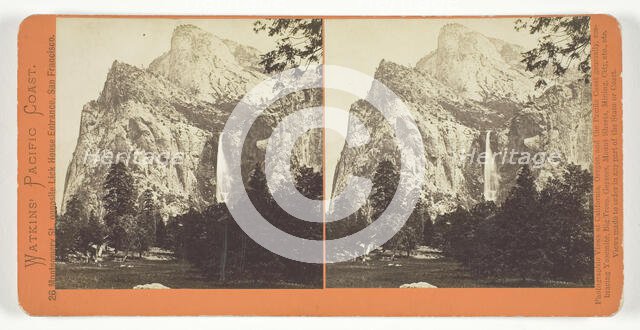 The Bridal Veil, 900 ft., Yosemite, 1861/76. Creator: Carleton Emmons Watkins.