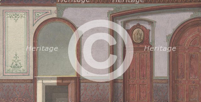 Design for Painted Wall Paneling, Deepdene, Dorking, Surrey, 1875-79. Creators: Jules-Edmond-Charles Lachaise, Eugène-Pierre Gourdet.