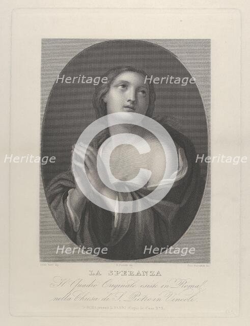 Female personification of Hope looking up with hands held together and left shoulde..., ca. 1835-81. Creator: Giovanni Buonafede.