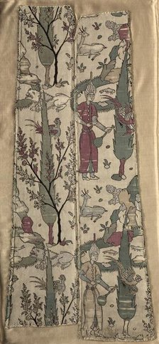 Wine bearers in landscape, from a robe, 1525-1550. Creator: Unknown.