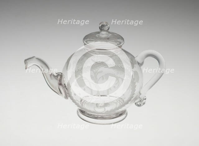 Teapot, Bohemia, c. 1780. Creator: Bohemia Glass.