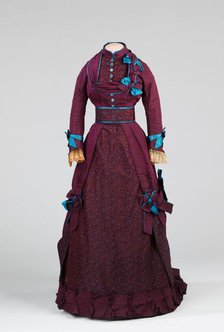 Afternoon dress, American, 1870-75. Creator: Grace King.