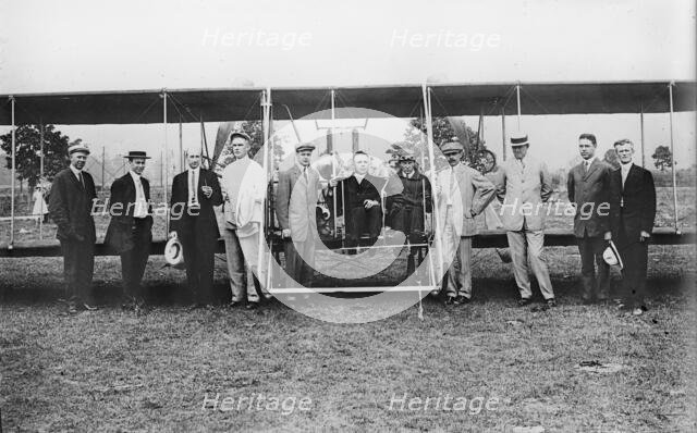 Wright Model B Flyer preparing for the Hearst Transcontinental Flight Derby, Dayton, Ohio, 1911. Creator: Bain News Service.
