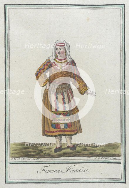 Costumes de Différents Pays, 'Femme Finnoïse', c1797. Creators: Jacques Grasset de Saint-Sauveur, LF Labrousse.