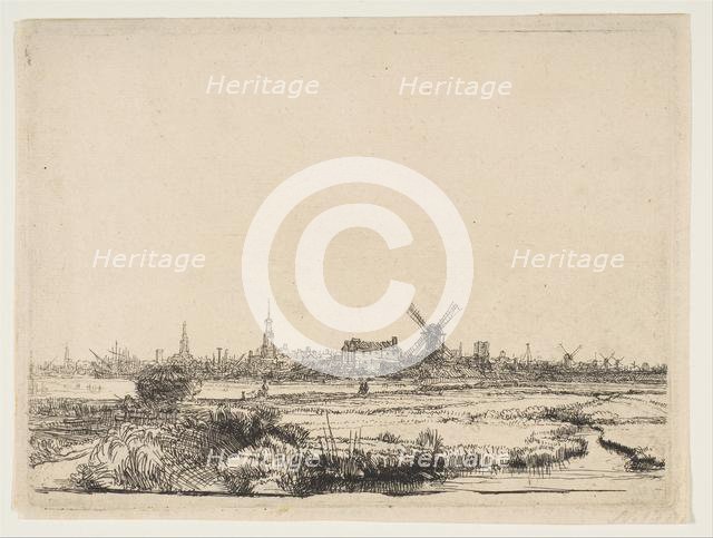 View of Amsterdam from the Northwest, ca. 1640. Creator: Rembrandt Harmensz van Rijn.