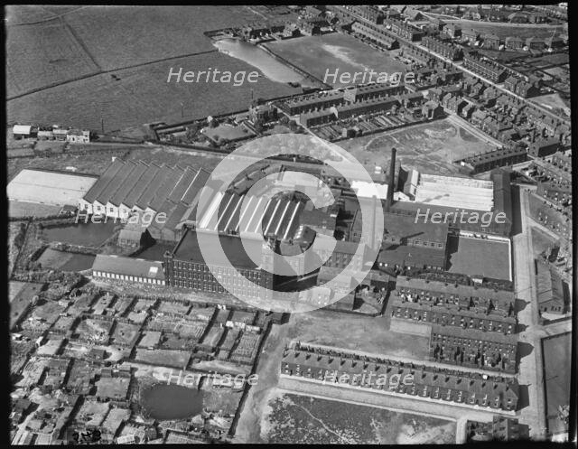 The Bridgewater and Moss Side Cotton Mills, Newtown, Greater Manchester, c1930s. Creator: Arthur William Hobart.