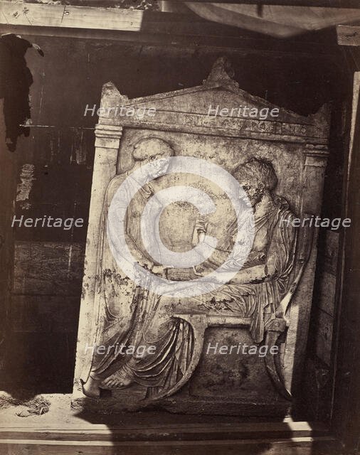 Stele from the Kerameikos Cemetery, Athens, early 1880s. Creator: William James Stillman.