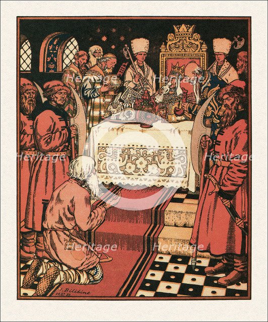 Illustration to the The Tale of the Fisherman and the Fish, 1933. Artist: Bilibin, Ivan Yakovlevich (1876-1942)