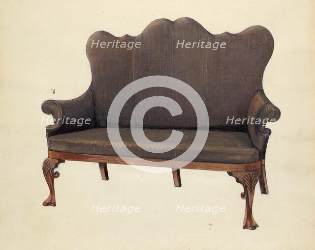 Queen Ann Sofa, c. 1953. Creator: Florence Neal.