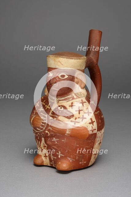 Vessel in the Form of a Seated Figure Holding a Duck, 100 B.C./A.D. 500. Creator: Unknown.