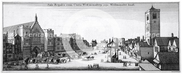 View of New Palace Yard and Westminster Hall, London, 1647.                                       Artist: Anon