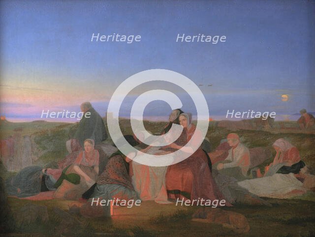 Midsummer's Eve. Sick People Asleep upon the Grave of St. Helena at Tisvilde, 1847. Creator: Jorgen Sonne.