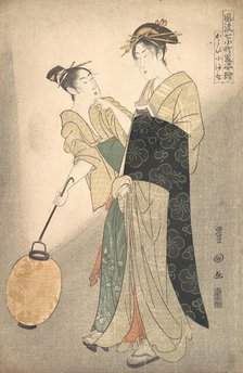 Kayoi Komachi, from the series "Seven Episodes of the Poet Komachi", ca. 1795.. Creator: Utagawa Toyokuni I.