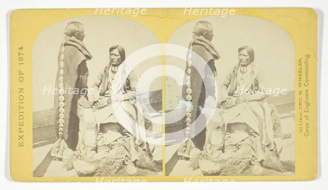 Ute Braves, of the Kah-poh-teh band, Northern New Mexico, in "full dress", 1874. Creator: Tim O'Sullivan.