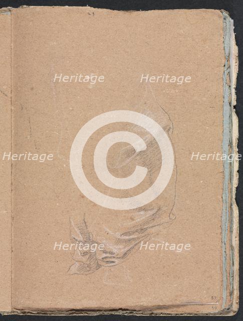 Verona Sketchbook: Drapery study (page 57), 1760. Creator: Francesco Lorenzi (Italian, 1723-1787).