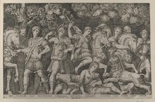 Speculum Romanae Magnificentiae: The Lion Hunt, ca. 1500-1534., ca. 1500-1534. Creator: Marcantonio Raimondi.
