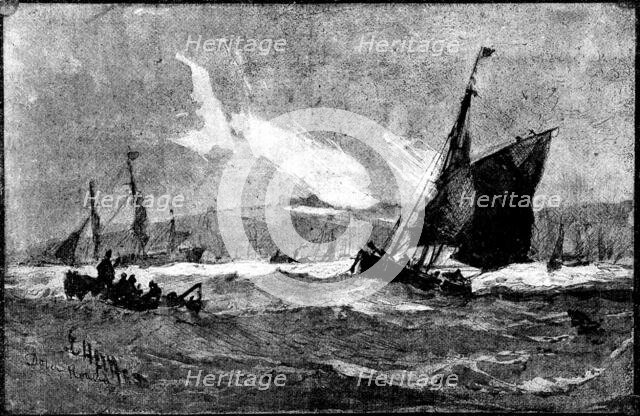 The Royal Institute of Painters in Water Colours: "Dover Roads" - Edwin Hayes, R.H.A., R.I., 1890. Creator: Unknown.