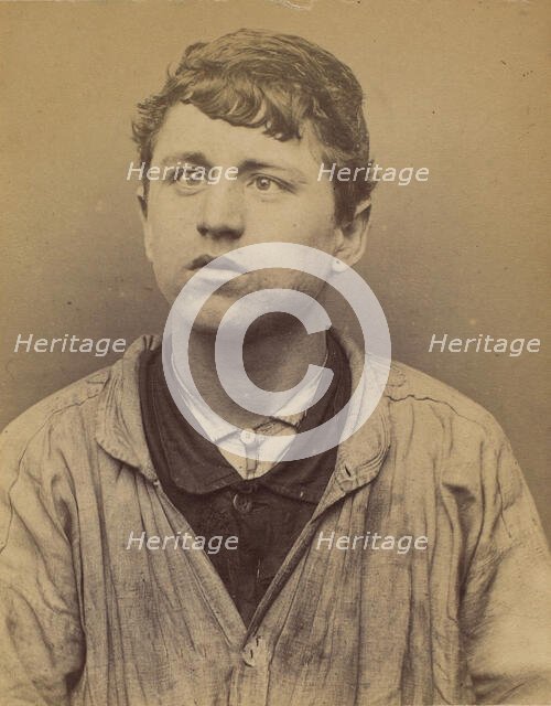 Monzon. Lucien, Henri, Baptiste. 18 ans, né à Paris XXe. Couvreur. Anarchiste. 23/3/94., 1894. Creator: Alphonse Bertillon.