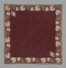 Handkerchief, France, 19th century. Creator: Unknown.