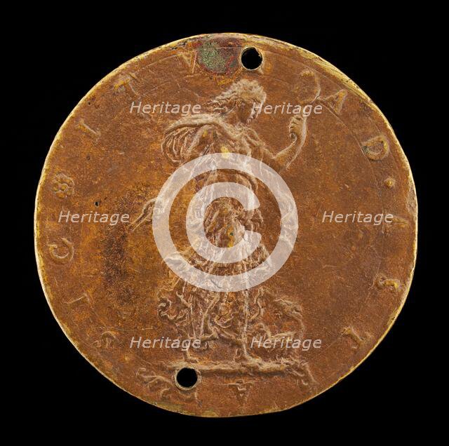 Prudence with a Dragon at her Feet [reverse], mid 16th century. Creator: Unknown.