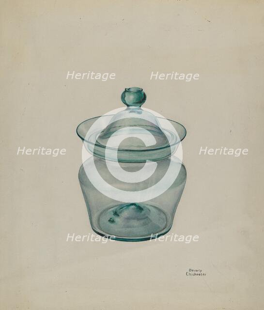 Glass Compote, c. 1936. Creator: Beverly Chichester.