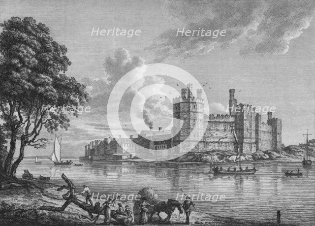 'Caernarvon Castle', 1778. Artist: William Watts.