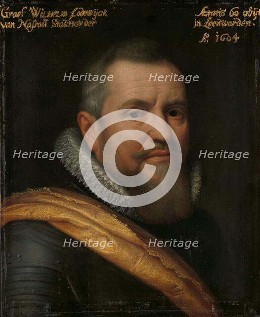 Portrait of Willem Lodewijk (1560-1620), Count of Nassau, Nicknamed in Frisian..., 1609. Creator: Workshop of Michiel Jansz van Mierevelt.