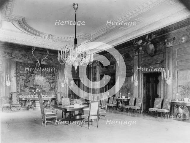 Dining(?) room in the White House, Washington, D.C., between 1889 and 1906. Creator: Frances Benjamin Johnston.