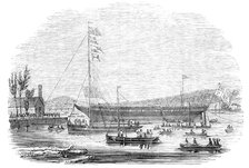 Launch of "The Waterwitch", at Cowes, 1844. Creator: Unknown.