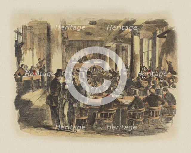 Scene at the Stock Exchange, New York In 1850, 1870s.