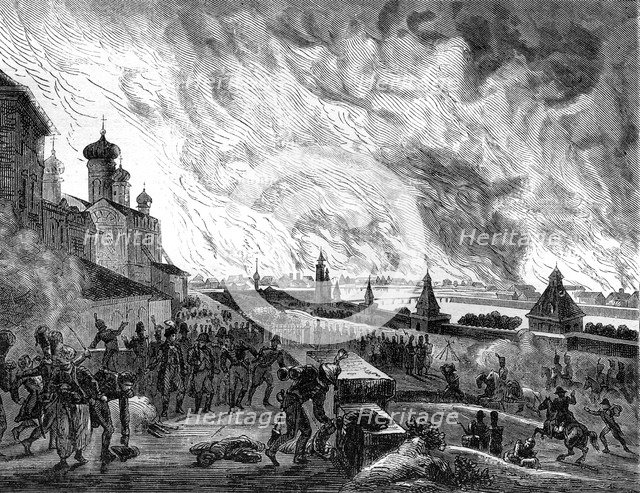 Moscow on fire, 15th September 1812 (1882-1884).Artist: A Etienne