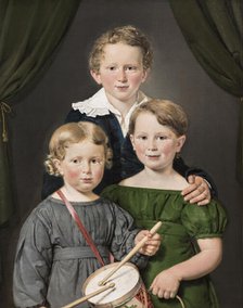 Hans and Bolette Puggaards three children, 1827. Creator: Christian Albrecht Jensen.